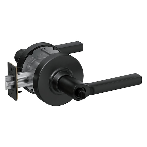Schlage Grade 1 Entrance Cylindrical Lock, Less Cylinder, Latitude Lever with Rose, Matte Black Finish PC53L LAT 622 - main
