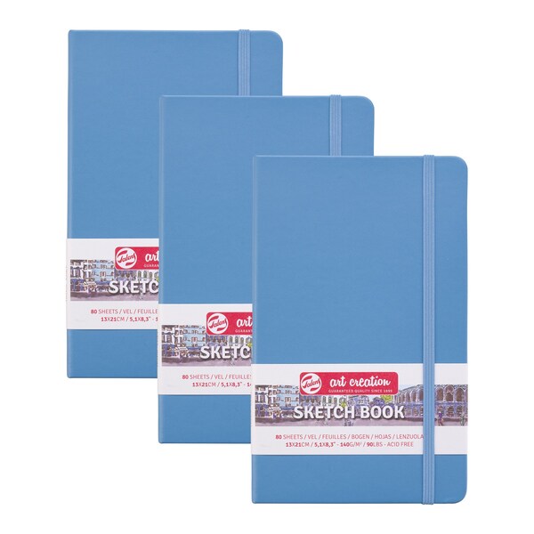 Talens Art Creation Sketchbook, 80 Sheets, 90lbs, Lake Blue Cover, 5.1'' x 8.3'', 3PK 9314212M - main