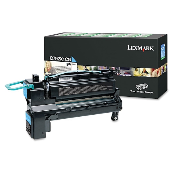 Lexmark Toner Cartridge, 20000 Page-Yield, Cyan, Printer Model: C792de, C792dhe, C792dte, C792e C792X1CG - main