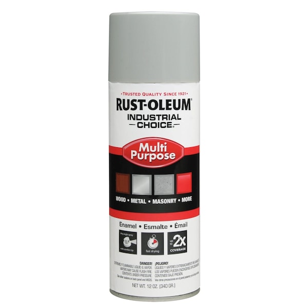 Rust-Oleum Electrical Utility Industry Spray Paint, Light Gray, Gloss, Solvent, 12 oz 214647 - main