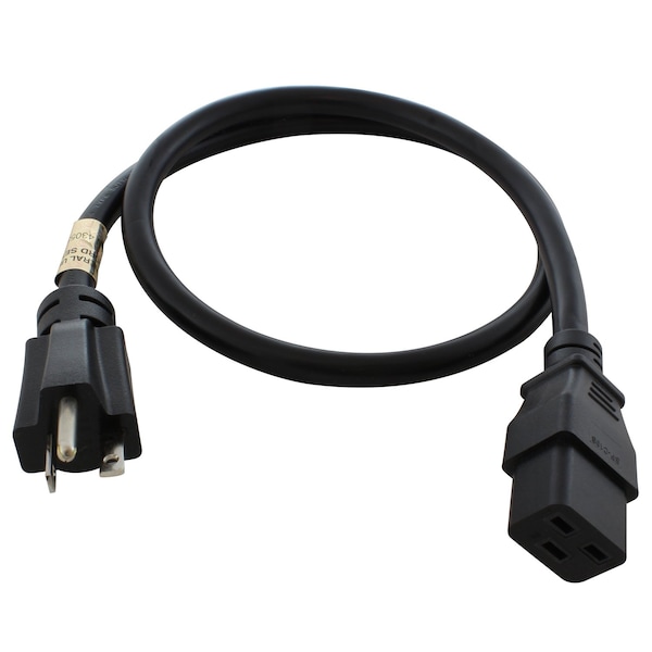 Ac Works Power Cord, 3 ft 6-20P to C19, 20A 250V Heavy-Duty, Agricultural Drone Use S620C19-036 - main
