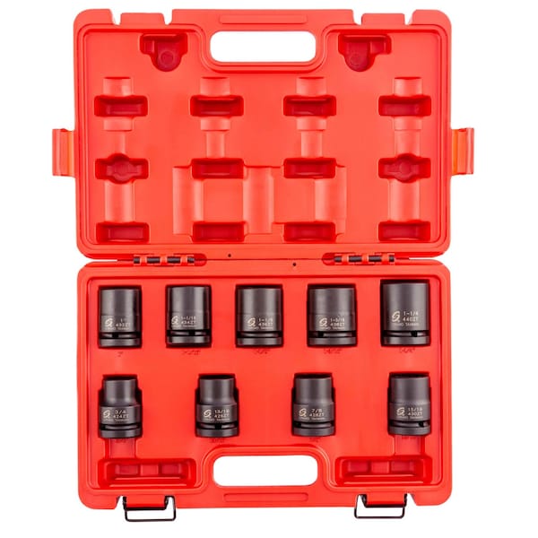 Sunex 3/4 in Drive Sae 12 Point Standard Thin Wall 9-Piece Impact Socket Set 4687 - main