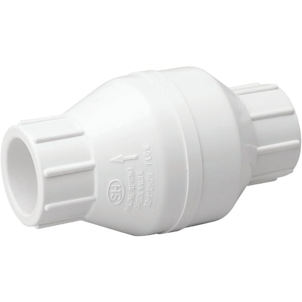 Proline Series ProLine PVC 1/2'' SOLV x 1/2'' SOLV In-Line Check Valve 101-603 - main
