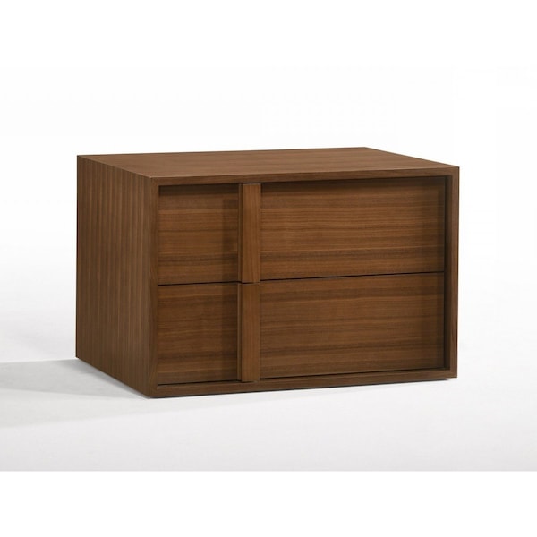 Homeroots 19" Solid Wood and Wood Two Drawer Nightstand 473024 - main