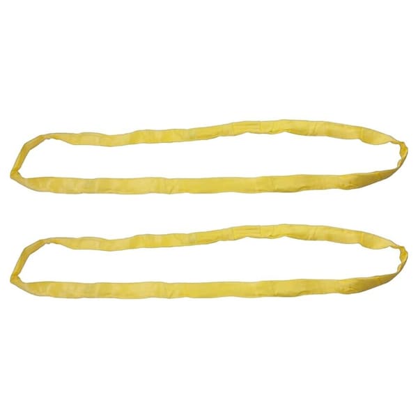 Mytee Products Round Sling 10ft Yellow 8400# Vertical 6700# Choker 16800# Basket, 2PK RSL-10-8400x2 - main