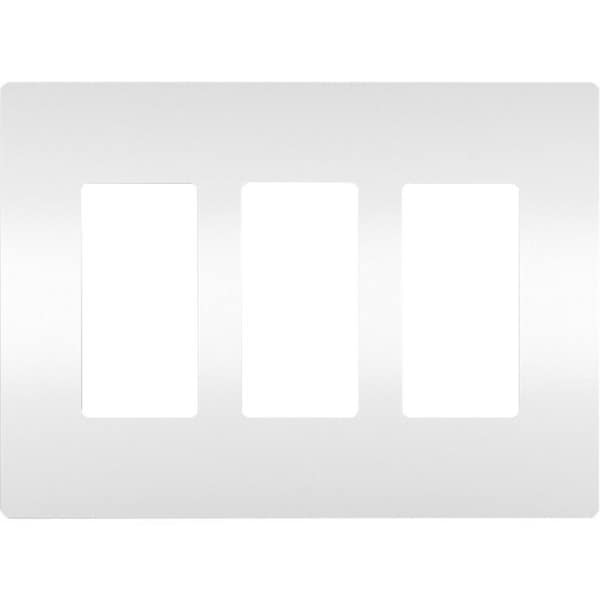 Zoro Select Rocker Wall Plate, Number of Gangs: 3 Plastic, Smooth Finish, White RWP263W - main