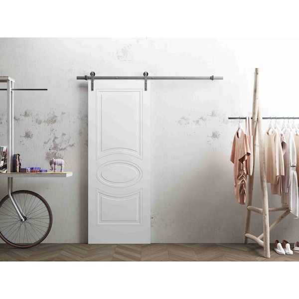 Vdomdoors Barn Interior Door, 18" x 80", White MELA7001BD-S-WS-18 - main
