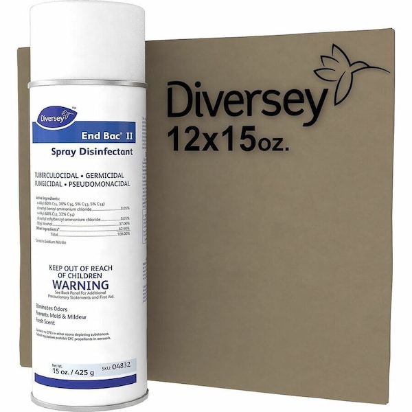 Diversey Disinfectant Spray, 15 oz, Aerosol Can, Characteristic, Colorless 04832. - main