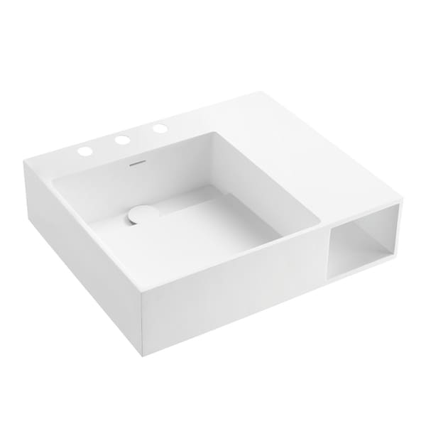 Kingston Brass 24" Solid Surface Console Sink, 8-Inch, 3-Hole, Matte White VPB3248SQA - main
