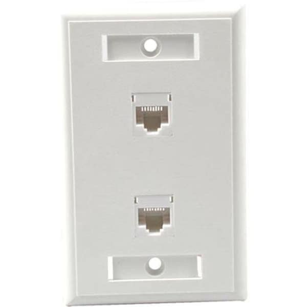 Legrand Two Port Cat5E Rj45 Configured Single Gang Wall Plate - White 27416 - main