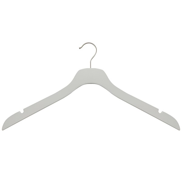 Nahanco 17in Low Gloss White Wooden SlimLine Shirt/Dress Hanger, 50PK SL7011750 - main