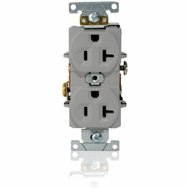 Leviton Dup Rec 20A 125V Self-Gr Gry L5362-GY - main