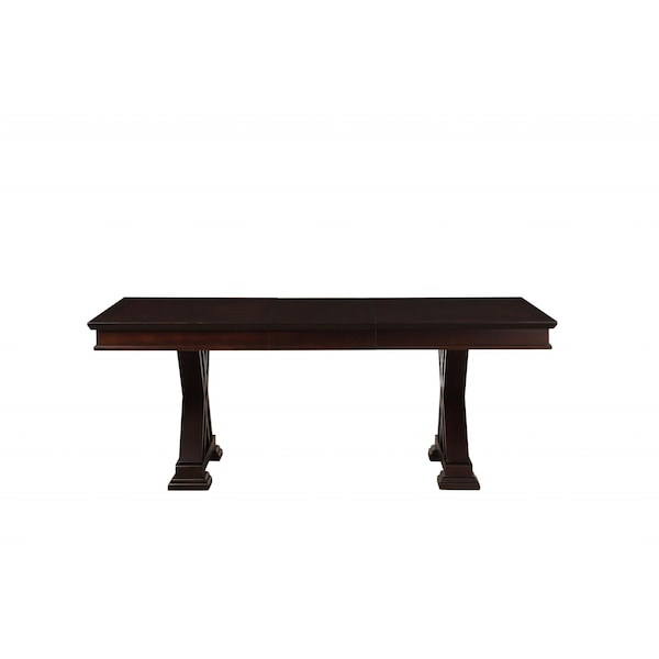 Homeroots 60" Espresso Solid Wood Pedestal Base Dining Table 318945 - main