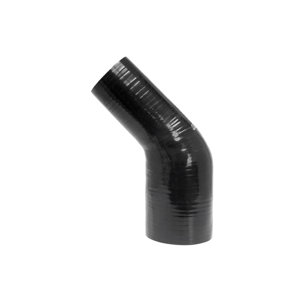 Hps Performance 2-1/2 in - 3-1/4 in ID, 4-Ply Reinforced Silicone 45 deg. Elbow Reducer Coupler Hose, Black HTSER45-250-325-BLK - main
