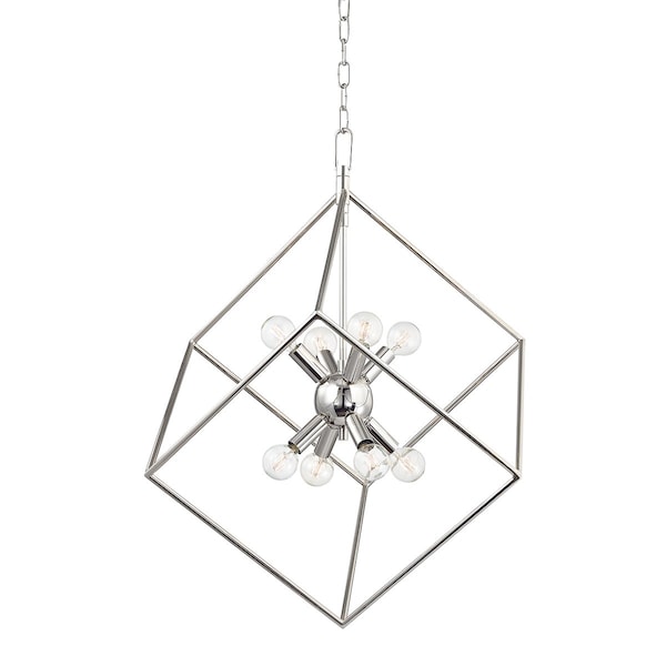 Hudson Valley Lighting Roundout 8 Light Pendant 23 In. Polished Nickel 1220-PN - main