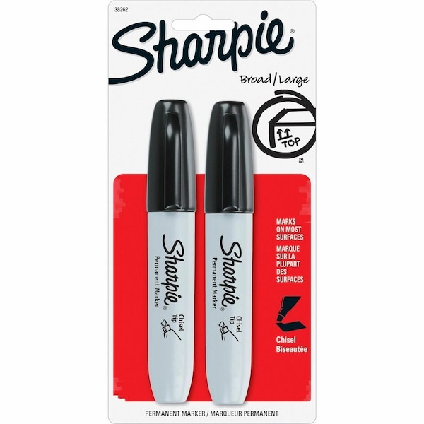 Sharpie Permanent Marker, Chisel Lead/Tip, Large Lead/Tip, Black Lead/Tip 38262PP - main