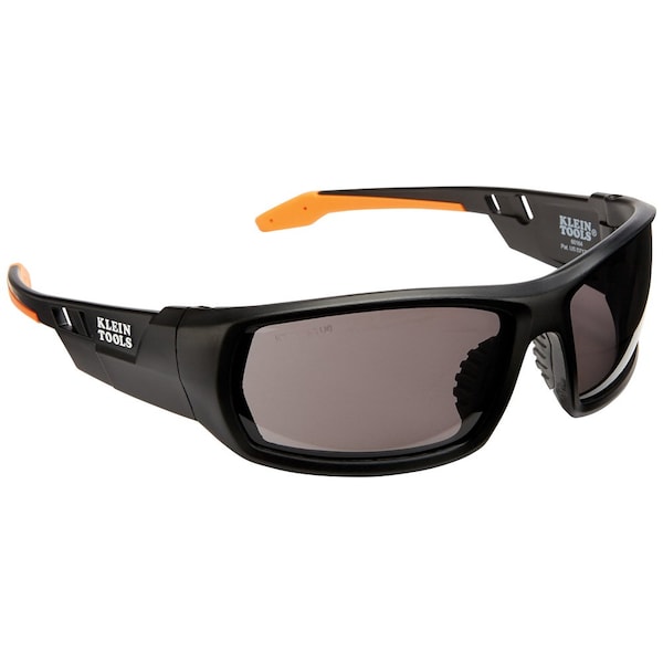Klein Tools Safety Glasses, Anti-Fog & Anti-Scratch, Gray Lens, Black/Orange Frame, Full-Frame 60164 - main
