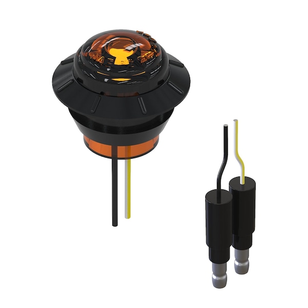 Austin Hardware Amber 3/4 Side Marker Gromet Mount 0.180 Bullets Pc/P2 Amber Lens 5In Wire LED-M100-05-01-B1-AA - main