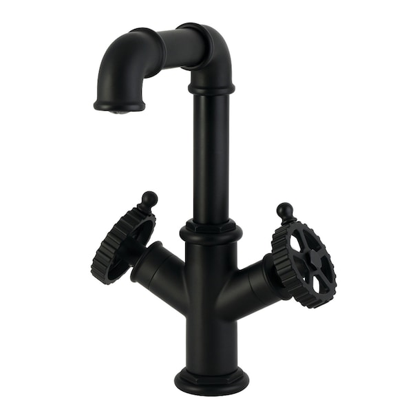 Kingston Brass Two-Handle Single-Hole Bathroom Faucet with Push Pop-Up Drain, Matte Black LS6300CG - main