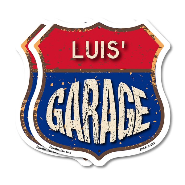 Signmission Luis's Garage, 6 inch X 6 inch, Plastic Sign, 2PK SHI-P-2PACK-6-383-LUIS - main