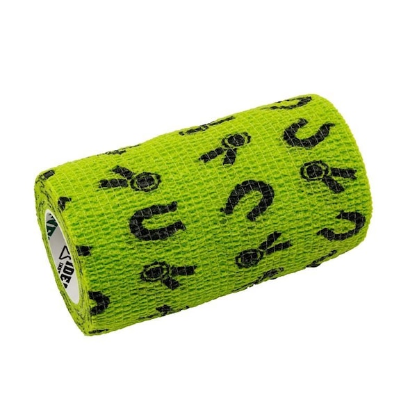 Neogen Ideal SyrFlex Horse Shoe Cohesive Bandage, 5 yd L, 4 in W, Rubber Latex Bandage, Green TA3400GRNP-4PK - main