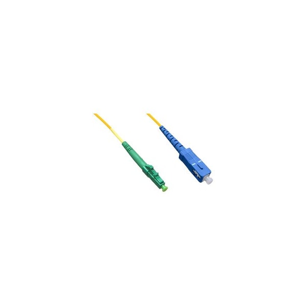 Cable Wholesale LC/APC to SC/UPC OS2 Simplex 2.0mm Fiber Optic Patch Cord, LSZH, Single-mode 9/125, Yellow LCSC-00605 - main