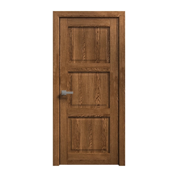 Sartodoors Interior Solid French Door 36 x 96 inches, Ego 5010 Cognac Oak Veneer, Single Regular Panel Frame EGO5010ID-DKO-3696 - main
