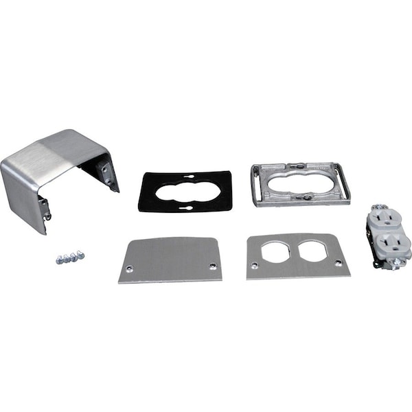 Wiremold Duplex Service Fitting, Gray, Aluminum 525H - main