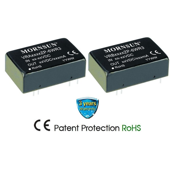 Mornsun DC-DC Converter, 6W, 36-75VDC input, 24VDC output, DIP VRB4824ZP-6WR3 - main