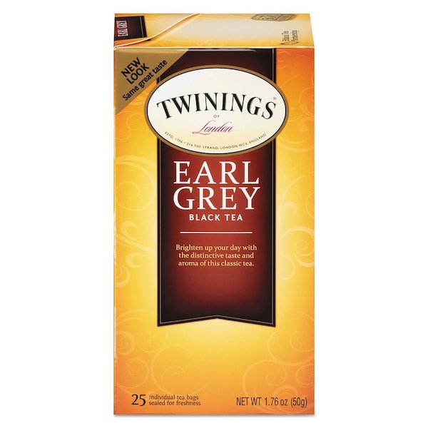 Twinings Tea Bags, Earl Grey, 1.76 oz, 25PK TNA51728 - main