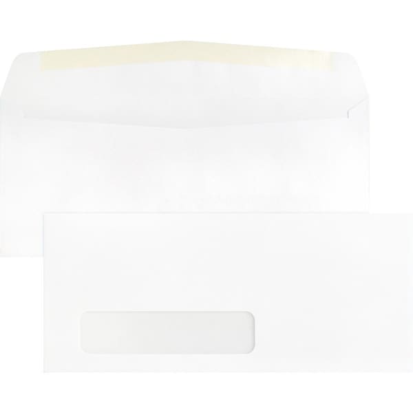 Business Source Window Envelope, White, Gummed Flap, PK500 BSN42251 - main