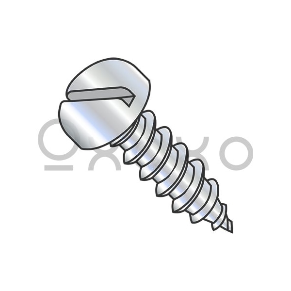 Oxoxo 12-14X1 Slotted Pan Self Tapping Screw Type A B Fully Threaded Zinc And Bake, 4000PK 154259 - main