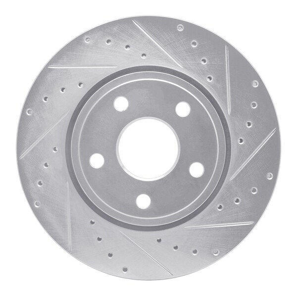 Dynamic Friction Co DFC Brake Rotor - Drilled and Slotted - Silver 631-42005R - main
