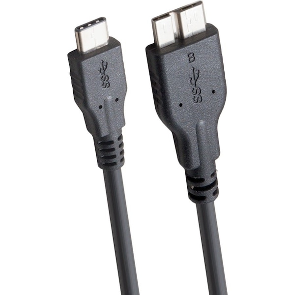 Syba Multimedia USB 3.1 Type C (USB-C) Male to MicroUSB Male Black 3 Feet Cable SY-CAB20169 - main