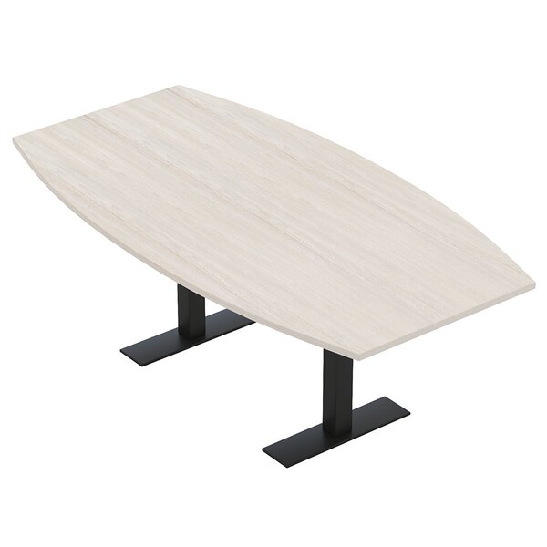 Skutchi Designs 7ft Conference Table With Power Unit | 6 Person Modular Boat Meeting Table | Harmony Series HAR-BOT-48X84-T.BK-K458-NA - main