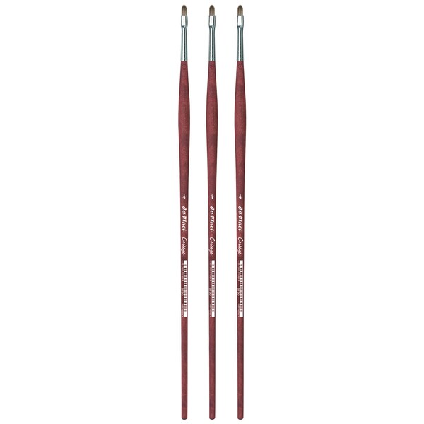 Da Vinci COLLEGE Student Brush, Synthetic, Acrylic & Oil, Filbert, Series 8750, Size 4, 3PK VA-8750_4 - main
