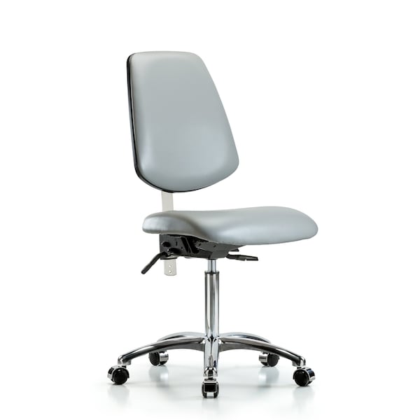 Blue Ridge Ergonomics Clean Room Chair Vin Med Ben Chair, Med, Bk, Dov, CL100, No Arms, 22" to 29" Height, Vinyl, Dove BR-NCR-VMBCH-MB-CR-T1-A0-NF-CC-8567 - main