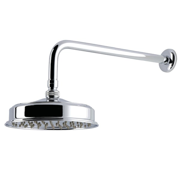 Kingston Brass 8" Round Brass Shower Head with 17" Ceiling Mounted Shower Arm, Polished Chrome K324K11 - main
