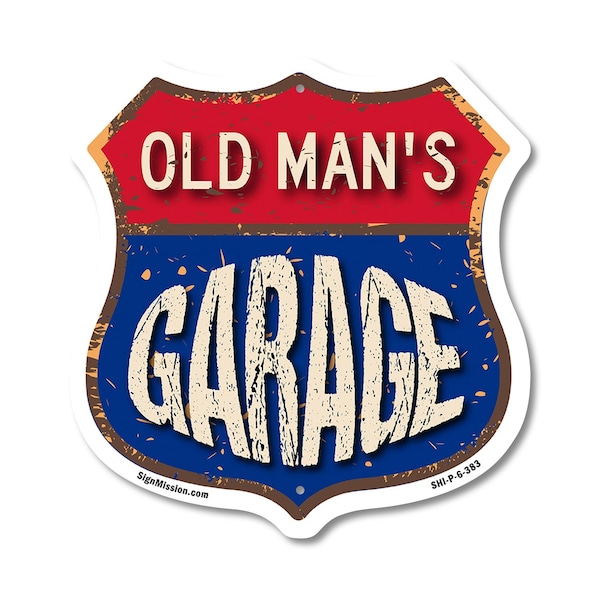 Signmission Old Man's Garage, 6 Inch X 6 Inch, Plastic Sign SHI-P-6-383-OLD MAN - main