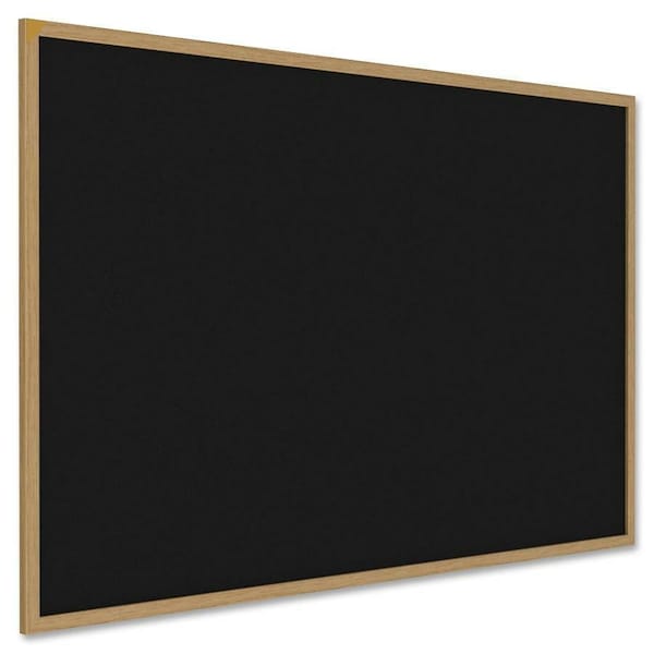 Ghent Recycled Bulletin Board, Oak Wood Frame, 2'H x 3'W, Black WTR23-BK - main