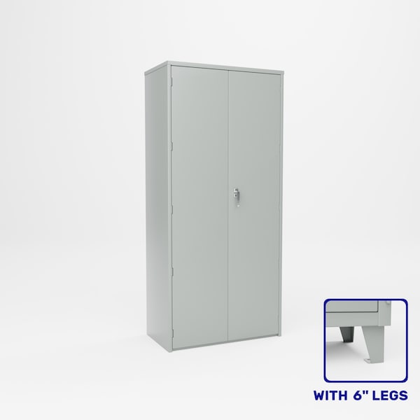 Pucel Heavy Duty Storage Cabinet with Legs, 36 in W x 84 in H x 19 in D, Gray HDSC-3678-19-4L - main