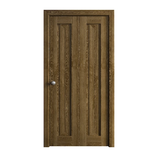 Sartodoors Sliding Closet Bi-fold Doors 64 x 96 inches, Ego 5006 Marble Oak, Sturdy Tracks Moldings Trims Har EGO5006BF-DMR-64x96 (2* 32x96) - main