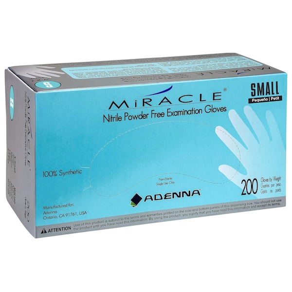 Safety Zone Nitrile Powder Free 4 mil Exam Gloves - Blue, Sm - Case of 2000 MIR162 - main