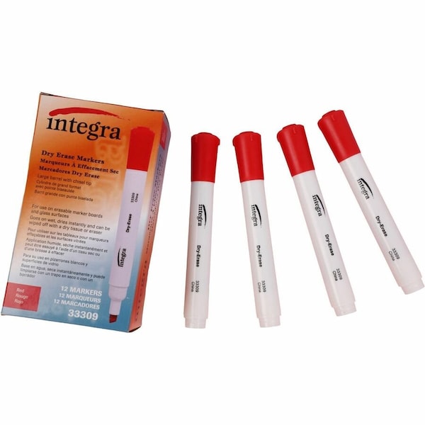 Integra Dry Erase Marker, Capped, Chisel, PK12 ITA33309 - main