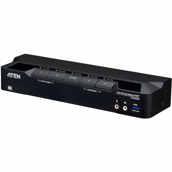 Aten 4-PORT USB3.0 8K DUAL-VIEW DISPLAYPORT KVMP SWITCH CS1944DPA - main