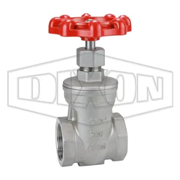 Dixon Gate Valve, 1-1/2 in, FNPT, 316 SSss Steel Body, Iron Hand wheel Actuator SSGV150 - main