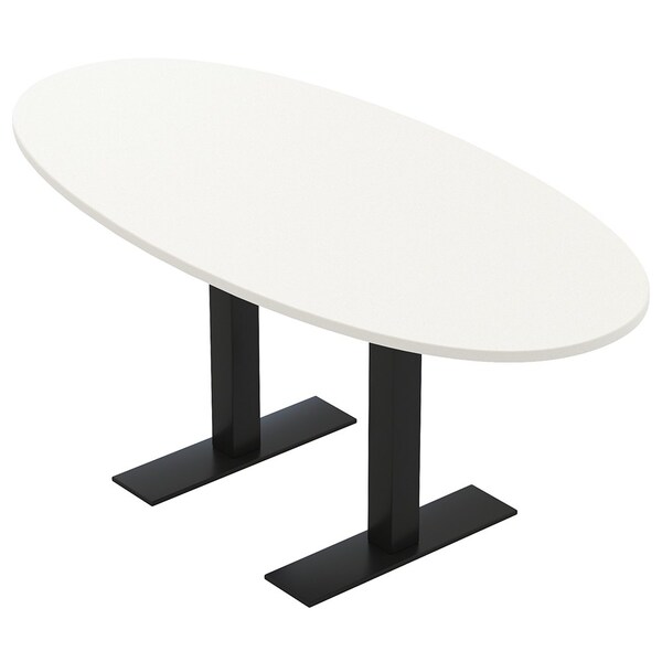 Skutchi Designs 6 Person Conference Table With Power Unit | 6' Boval Table | Harmony Series HAR-BOVL-36X72-T.BK-W960-NA - main