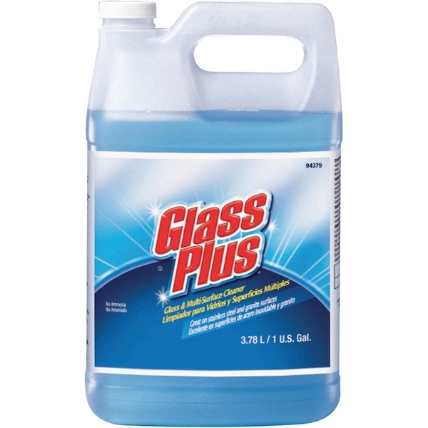 Glass Plus Liquid Glass Cleaner, 1 gal., Blue, Unscented, Jug, 4 PK 94379 - main