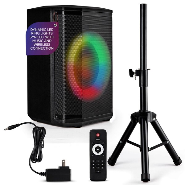 Pyle Portable Bluetooth Speaker with 8 in Inch Woofer, TWS Function, Mic Input, USB/Micro SD/FM Radio PPHP868ST - main