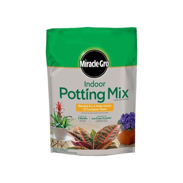 Miracle-Gro Indoor Potting Soil Mix, 4 to 6 in Coverage Area, 6 qt 72776430 - main